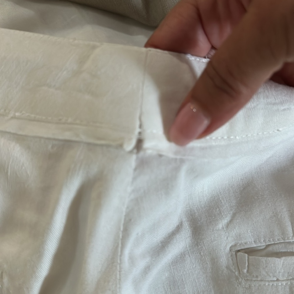 Unlined white linen tapered women’s pants Italy - Picture 13 of 13
